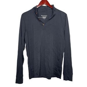 Wool & Prince Signature Long Sleeve Merino wool Henley in Grey sz M